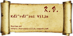 Körözsi Vilja névjegykártya